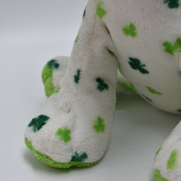 Ganz Webkinz Clover Puppy Dog White Green Shamrock Plush Stuffed Animal No Code - Picture 5 of 7